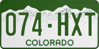 CO license plate 074HXT