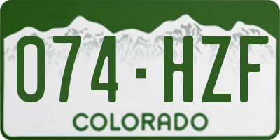 CO license plate 074HZF