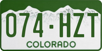 CO license plate 074HZT
