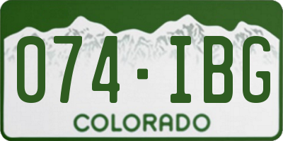 CO license plate 074IBG
