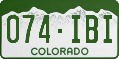 CO license plate 074IBI