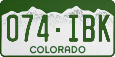 CO license plate 074IBK