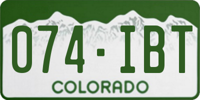 CO license plate 074IBT