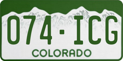 CO license plate 074ICG