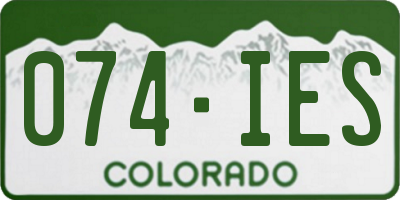 CO license plate 074IES