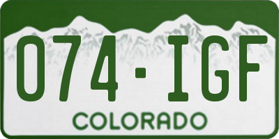CO license plate 074IGF