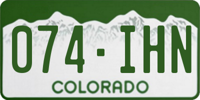 CO license plate 074IHN