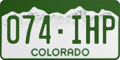 CO license plate 074IHP
