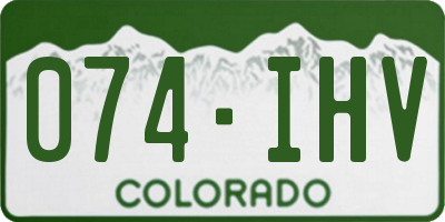 CO license plate 074IHV