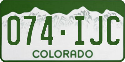 CO license plate 074IJC