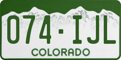 CO license plate 074IJL