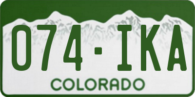 CO license plate 074IKA