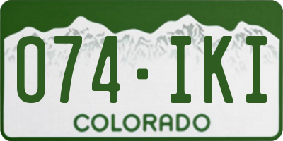 CO license plate 074IKI
