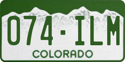 CO license plate 074ILM