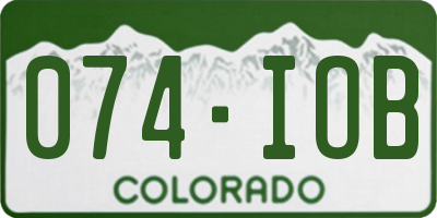 CO license plate 074IOB