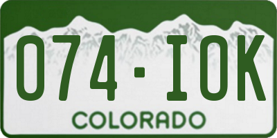CO license plate 074IOK