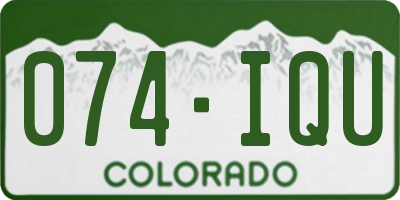 CO license plate 074IQU