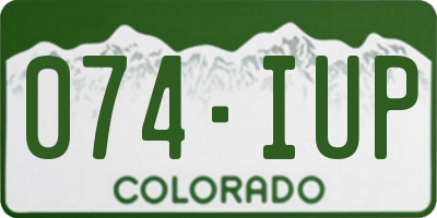 CO license plate 074IUP