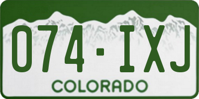 CO license plate 074IXJ