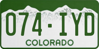 CO license plate 074IYD