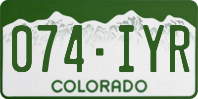 CO license plate 074IYR