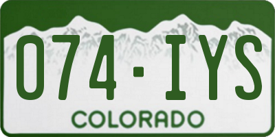 CO license plate 074IYS