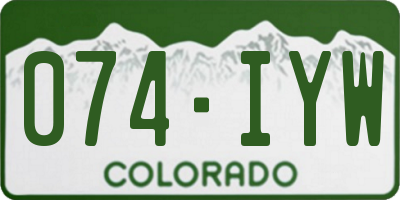 CO license plate 074IYW