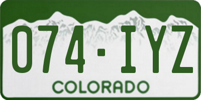 CO license plate 074IYZ