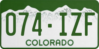 CO license plate 074IZF