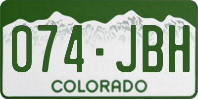 CO license plate 074JBH