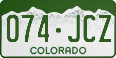 CO license plate 074JCZ