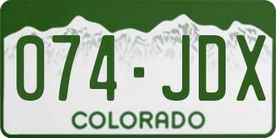 CO license plate 074JDX