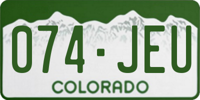 CO license plate 074JEU