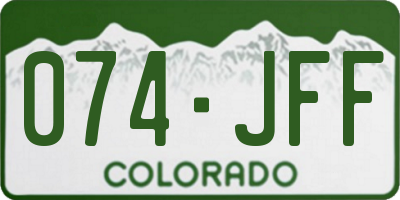 CO license plate 074JFF