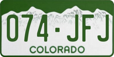 CO license plate 074JFJ