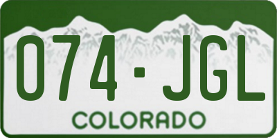 CO license plate 074JGL