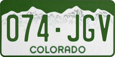 CO license plate 074JGV