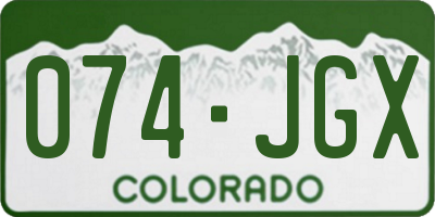 CO license plate 074JGX
