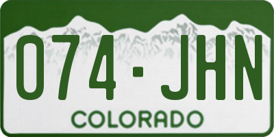 CO license plate 074JHN