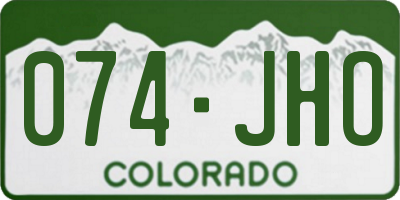 CO license plate 074JHO