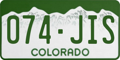 CO license plate 074JIS