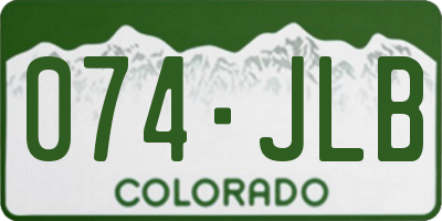 CO license plate 074JLB