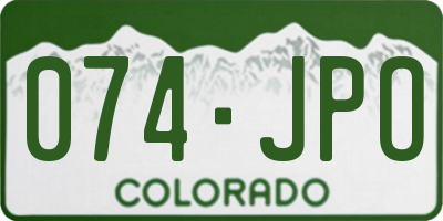 CO license plate 074JPO