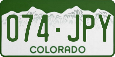 CO license plate 074JPY