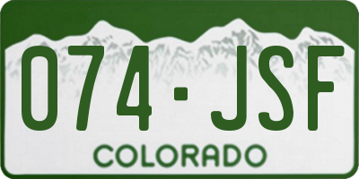 CO license plate 074JSF