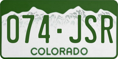 CO license plate 074JSR