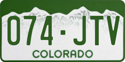 CO license plate 074JTV