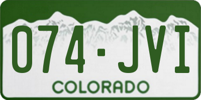 CO license plate 074JVI
