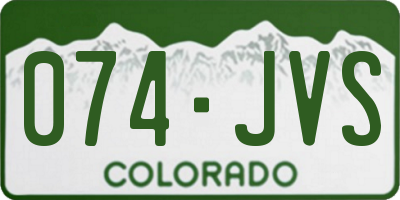 CO license plate 074JVS