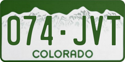 CO license plate 074JVT